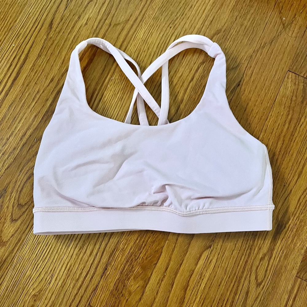Light pink Lululemon sports bra